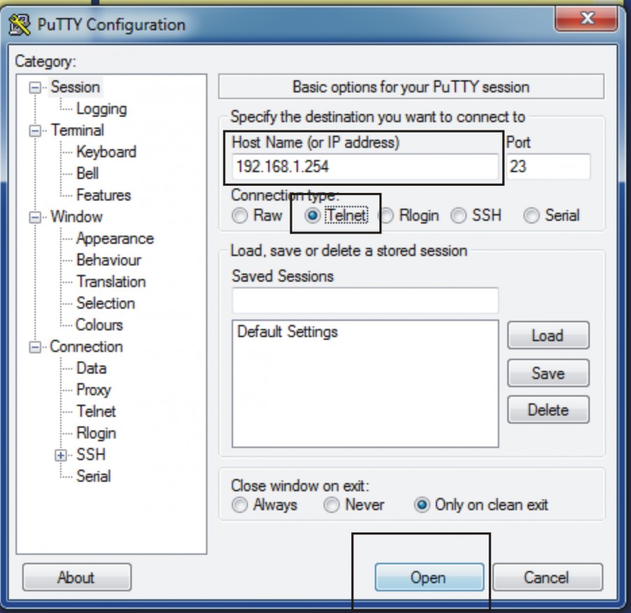 PuTTY - бесплатный Telnet и SSH клиент для Windows